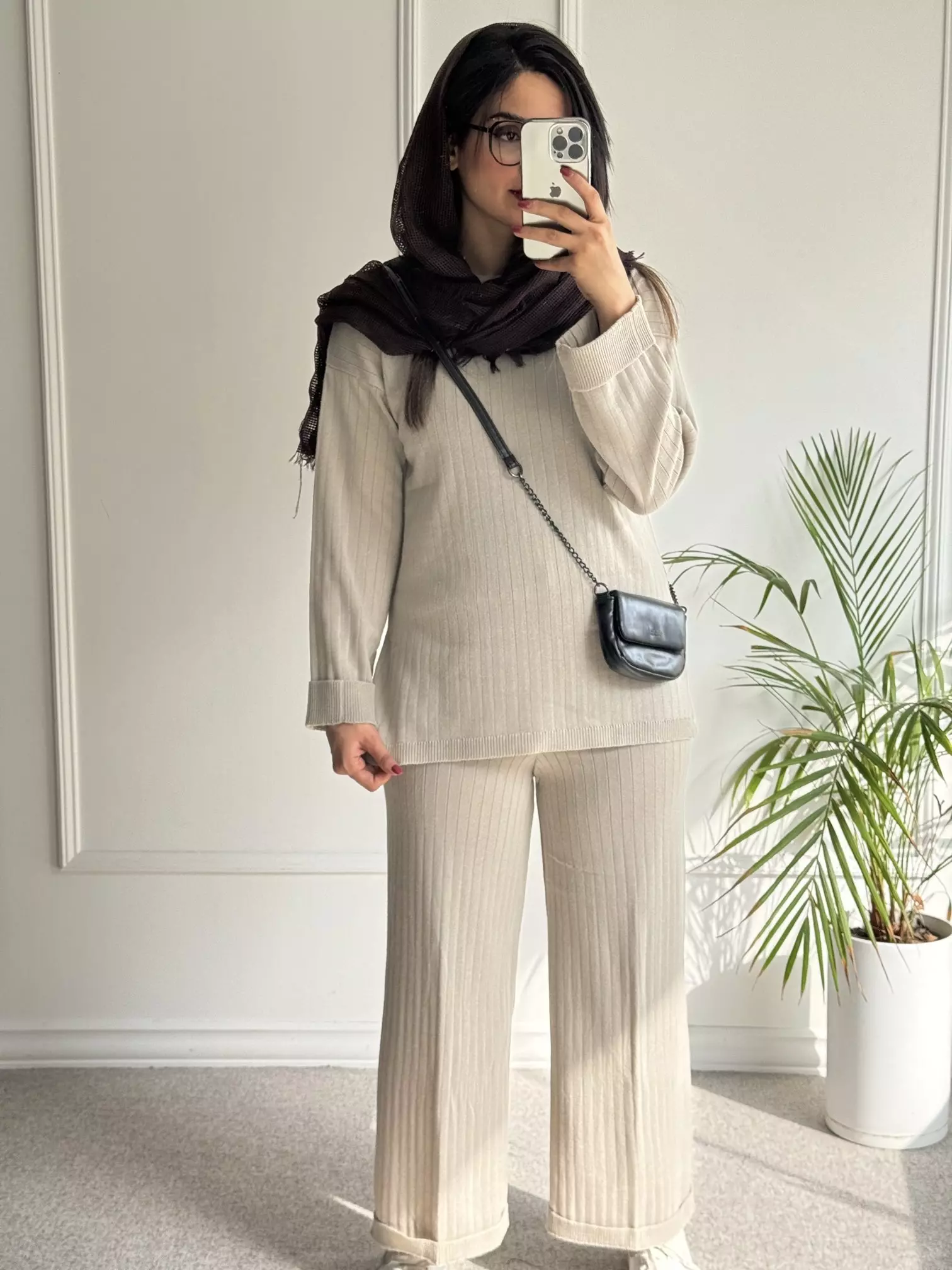 ست مانتو شلوار بافت آریا